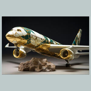 #0188-SM Airplane White Green 4x6 Glossy Photo - Fast-Secure Shipping